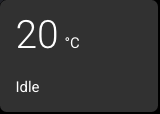Climate card showing target temperature and current idle status