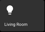 Light brightness card showing a lightbulb icon and dimmer fill bar