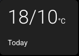 Weather card showing today's high and low temperatures