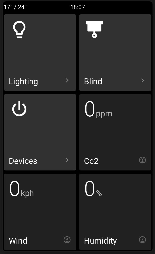 Screen setup page